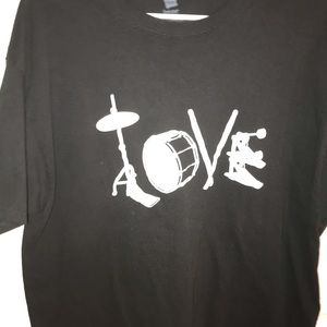 LOVE T-shirt spelled with DRUMS